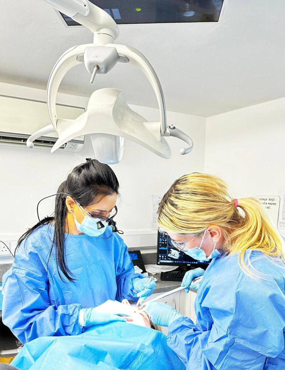Dr Monika photo during treatment