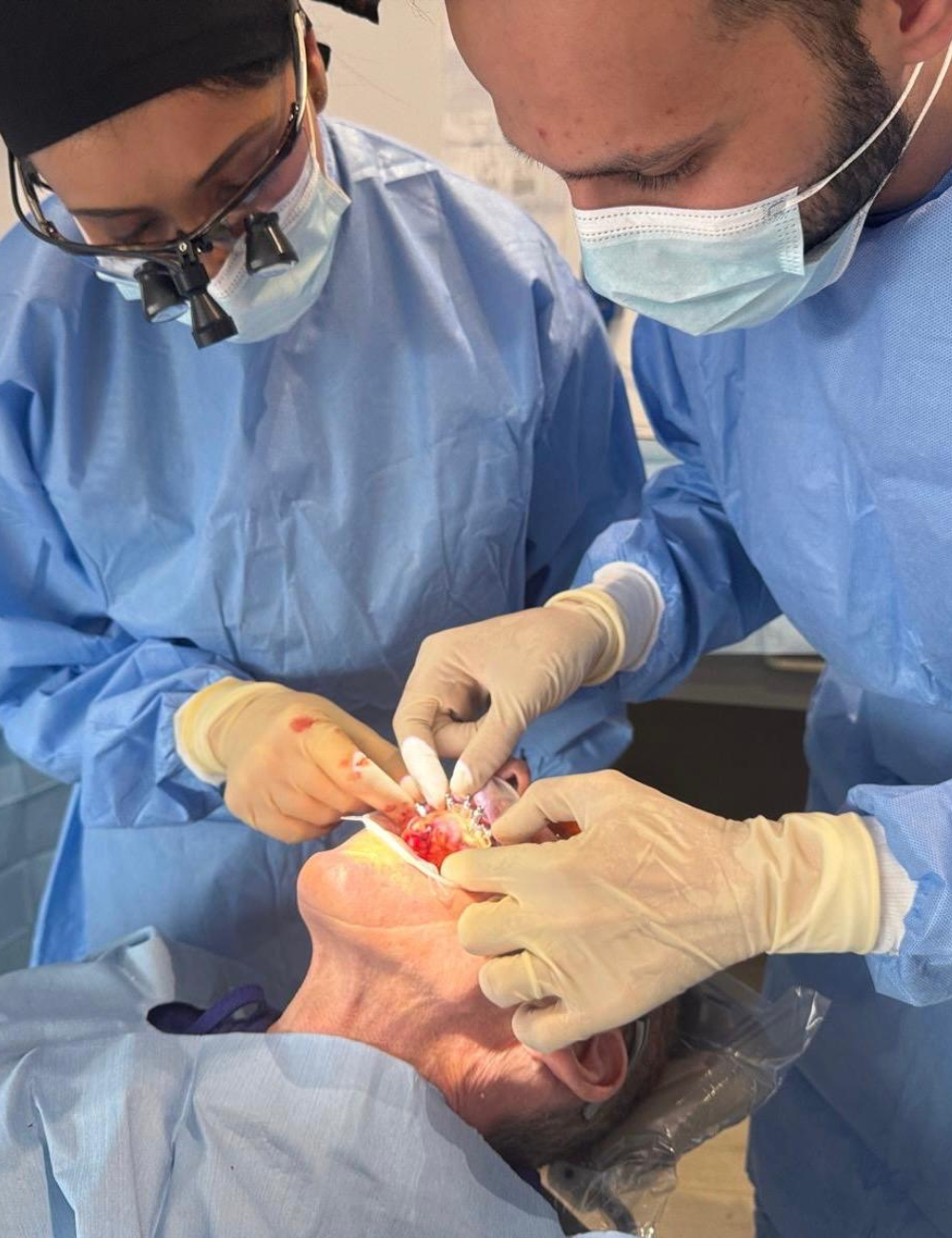 mentoring photo during implant placement